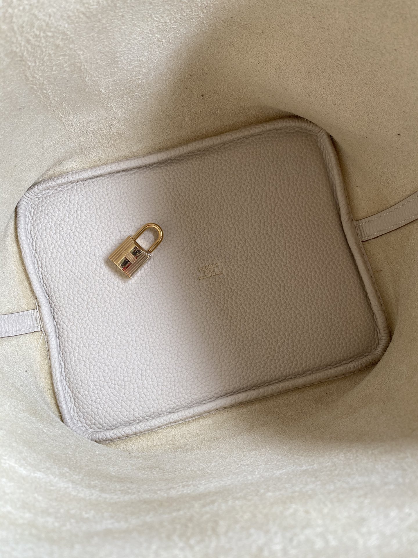 Hermes Picotin Lock 22 Bag In Cream White Clemence Leather